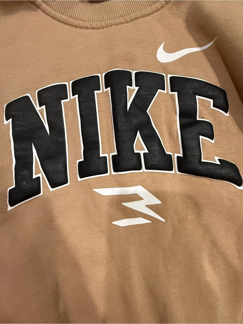 Nike Kids Tan Fleece Sweatshirt & Jogger Set Size 8 (8–9Y) Matching Outfit